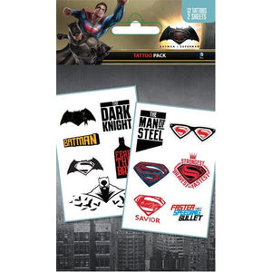 Pack de tatouages éphémères Batman vs Superman