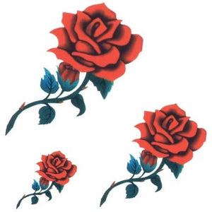 Tatouage temporaire 3 roses rouges