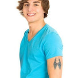 Winged skull temporary tattoo 9cm