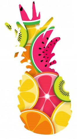 Colorful pineapple temporary tattoo