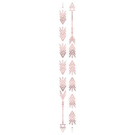Pink golden arrows temporary tattoo 26cm