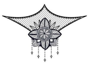 Jewel sternum underboob tattoo 19cm