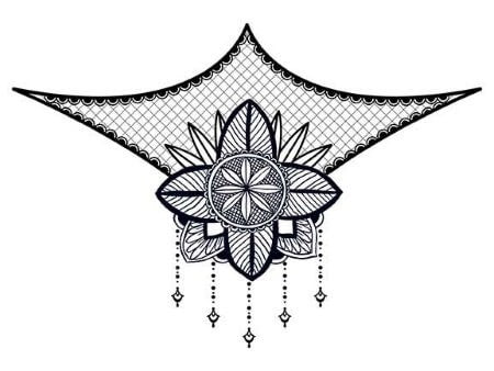 Jewel sternum underboob tattoo 19cm