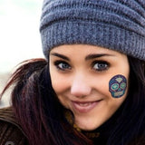2 blue calaveras temporary tattoos 10cm