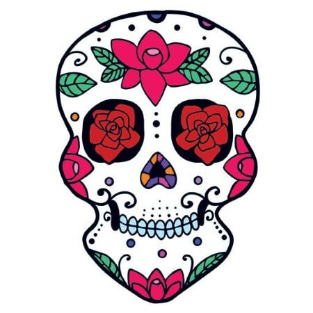 Tatouage temporaire crane mexicain