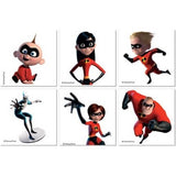 Pack of 6 Incredibles temporary tattoos