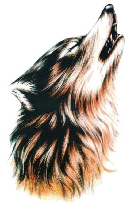 Wild wolf temporary tattoo 21cm