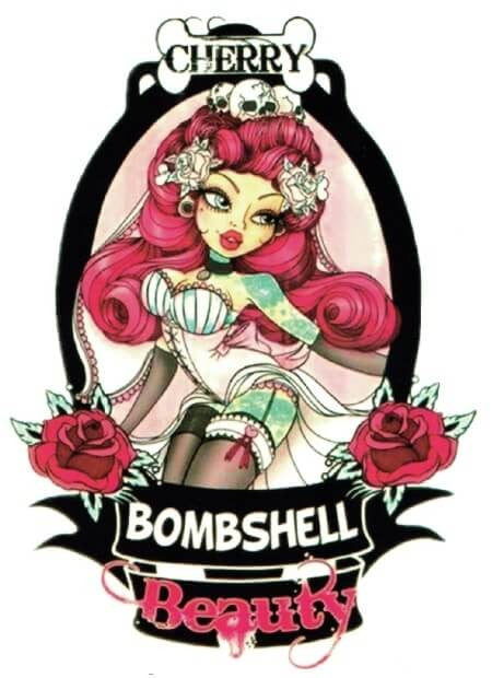 Bombshell pin up temporary tattoo 21cm