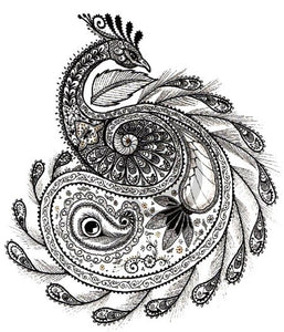 Tatouage éphémère paon