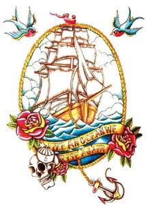 Grand tattoo temporaire caravelle