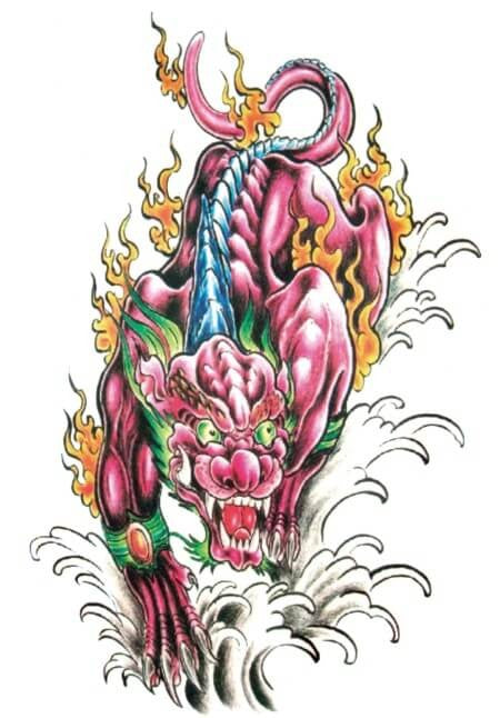 Chinese dragon very big temporary tattoo 21cm