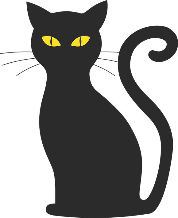 Tatouage éphémère chat noir aux yeux jaunes tattoo 6cm