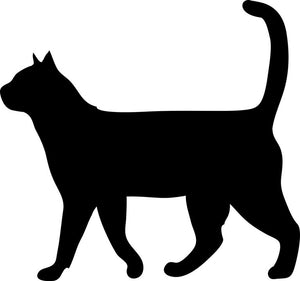 Black strolling cat temporary tattoo 7cm