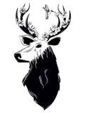Tatouage temporaire cerf monochrome tattoo 10cm