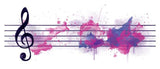 Grand tatouage partition à l'aquarelle