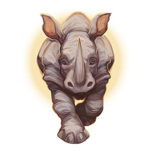 Realistic rhinoceros big ephemeral tattoo 13cm