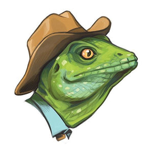 Tatouage temporaire lézard cow boy tattoo 7,5cm