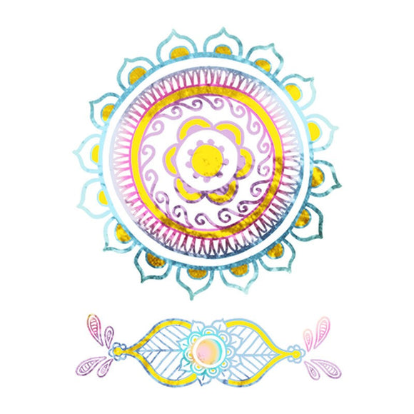 Tatouage oriental mandala métallisé tattoo 9cm