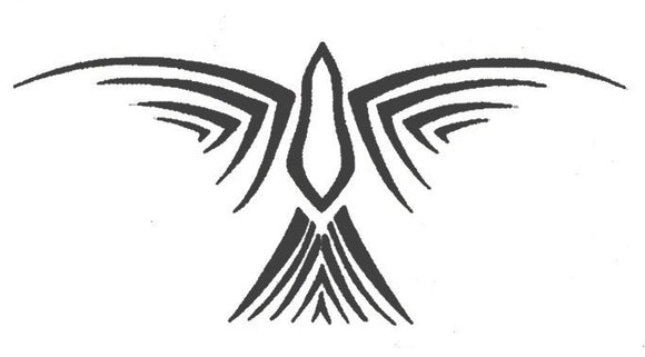 Tatouage temporaire colibri stylisé gris 9cm