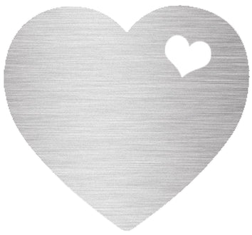 Silver heart temporary tattoo 6cm