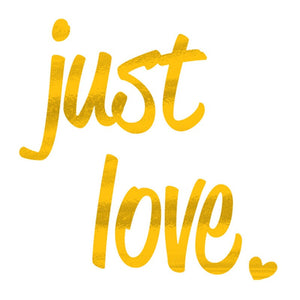 Golden "Just Love" temporary tattoo 5cm
