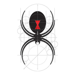 Geometrical spider big temporary tattoo 15cm
