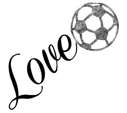 Tatouage temporaire Love football tattoo 7,5cm