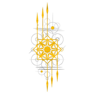 Golden dreamcatcher temporary tattoo 16,5cm