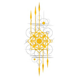 Golden dreamcatcher temporary tattoo 16,5cm