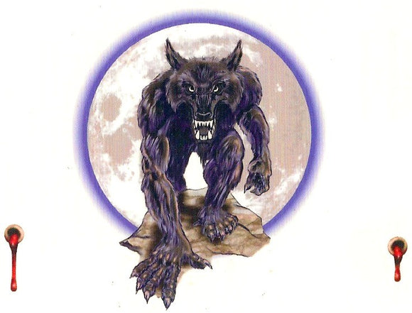 Werewolf Vampire trash temporary tattoo 10cm