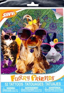 Pochette de tatouages temporaires animaux