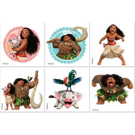 6 tatouages temporaires vaiana