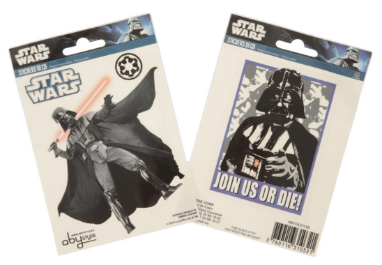 2 planches d'autocollants star wars
