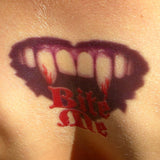 Tatouage Bite Me...if you can ! Vampire trash tattoo 10cm