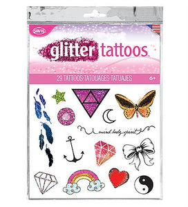 Glitter symbols temporary tattoo pack