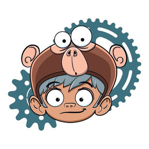 Monkey bike safety temporary tattoo 5cm