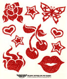 Tatouages éphémères à paillettes