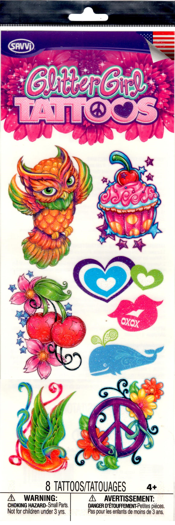 Pochette de tatouages scintillants Glitter Cupcake