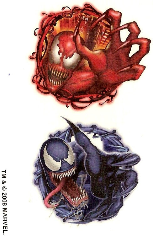 Carnage and Venom temporary tattoo 10cm