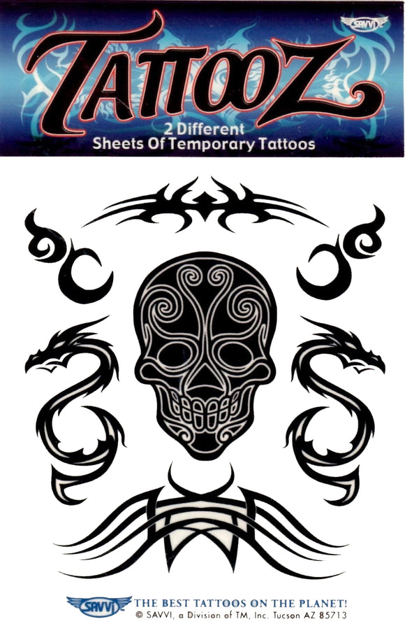 Petite pochette ados de tatouages temporaires crânes