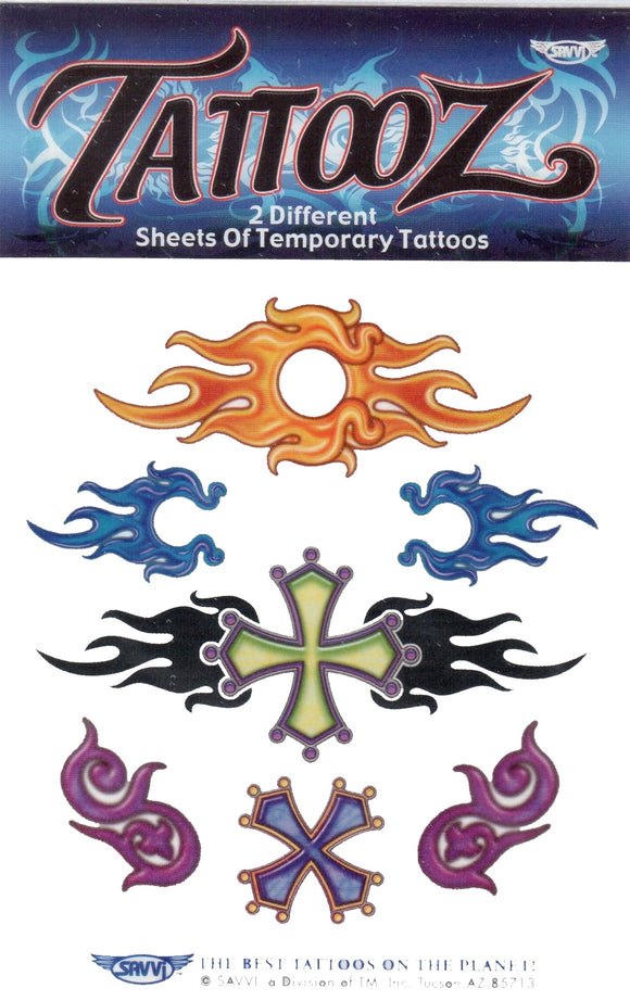 Pochette de tatouages croix et symboles
