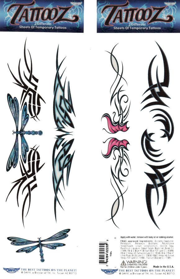Pochette de tatouages temporaires Papillons Lower back