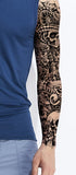 Tatouage temporaire monochrome de 48 cm qui couvre tout le bras