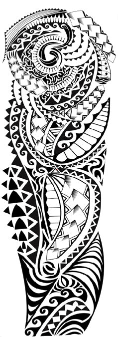 Très grand tatouage temporaire maori à porter le long de son bras ou de sa jambe