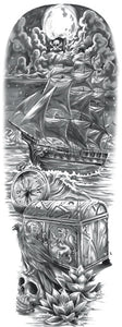 Tatouage full arm pirate