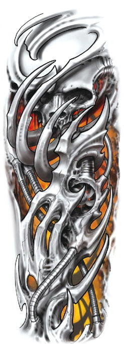 Très grand tatouage squelette bio mécanique