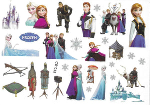 Planche de tatouages La reine des neiges vie de château 15cm
