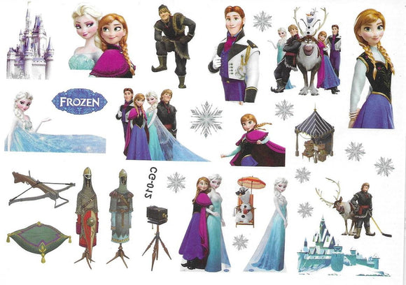 Planche de tatouages La reine des neiges vie de château 15cm
