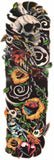 Grand tatouage temporaire full arm squelette crâne fleurs 42 cm