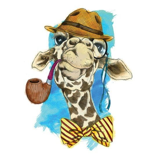 Tatouage girafe hipster coloré